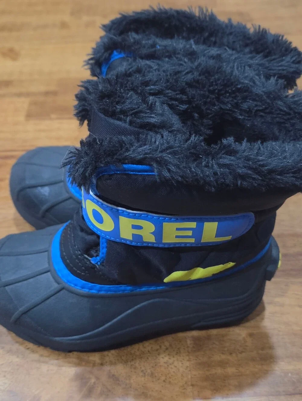 Sorel Black and Blue Kids' Insulated Snow Boots